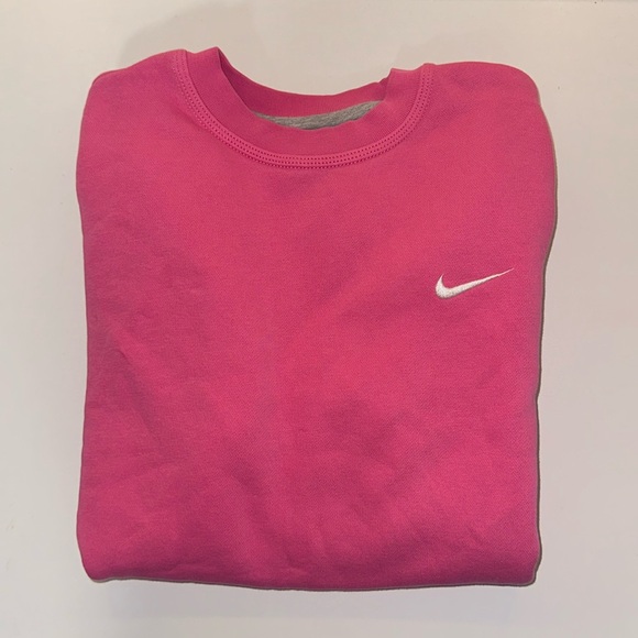 Nike Tops - Nike Hot Pink Crewneck Sweatshirt with White Swoosh